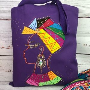 Hand painted tote bag